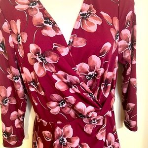 NWOT JCPenney Perceptions Floral Dress size Medium Matte Jersey